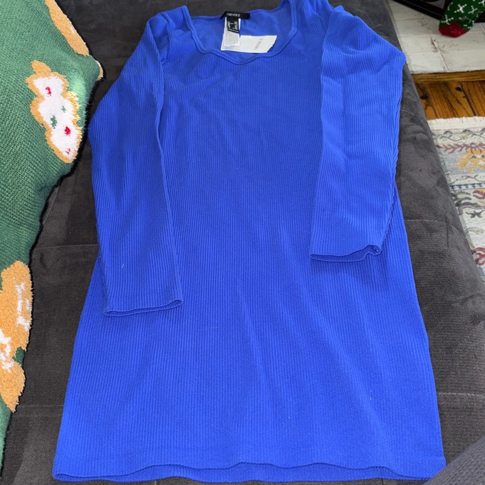 NWT ribbed Periwinkle blue forever 21 dress M/L